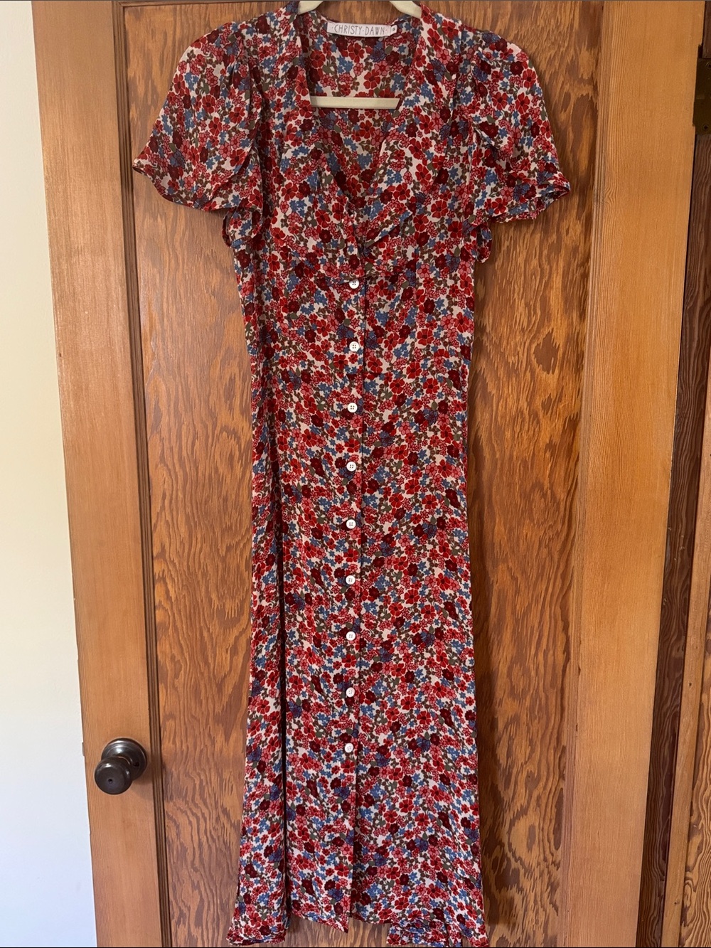Christy Dawn Floral Midi Dress with Flutter Sleeves